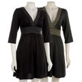 Pathway 3/4-sleeve Printed Trim Dress