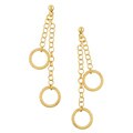 18k Gold over Silver Pave Circle Drop Earrings