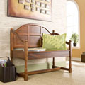 Monticello Brown Mahogany Storage Seat Bench