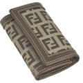 Fendi Women's Brown Zucchino Canvas Key Case