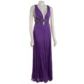 ABS by Allen Schwartz Silk Keyhole V-neck Dress