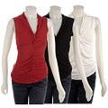 One West Women's Sleeveless Ruched Knit Shirt
