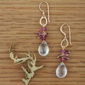 14k Goldfill Ruby and Amethyst Passion Fruit Earrings (USA)