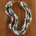 Amazonite Spring Showers Pearl Necklace (USA)