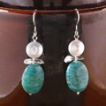 Green Amazonite Spring Triad Pearl Earrings (USA)