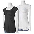 Self Esteem Women's Gathered Bodice Cap Sleeve Top
