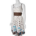 Cassee's Women's Dots and Flowers Tie Back Dress