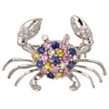 14k White Gold Sapphire and Diamond Crab Pin