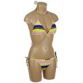 Island World Company Silver Metallic Stripe Bikini