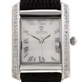 Stainless Steel Women's Leather Strap Diamond Watch