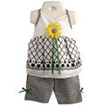 Rare Editions Infant Girl's Embroidered Sunflower Capris Set