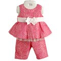 Rare Editions Infant Girl's Pink Embroidered Capris Set