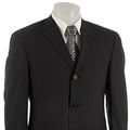 Tommy Hilfiger Men's Charcoal Stripe Wool Suit