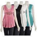 Yuka Women's Bubble Hem Embellished Shirt