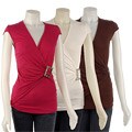 Yuka Women's Cap Sleeve Wrap Shirt