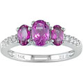 10k Gold 1/10ct TDW Diamond and Pink Topaz Ring