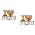 14k Three-tone Gold 'I Heart Mom' Earrings