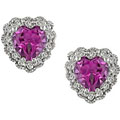 10k Gold Topaz and 1/8ct TDW Diamond Heart Earrings