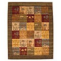 Hand-tufted Green Ghati Wool Rug (9' x 12')