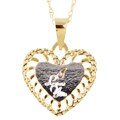 14k Two-tone Gold 'I Love You' Heart Necklace