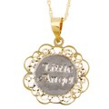 14k Two-tone Gold 'Little Angel' Necklace