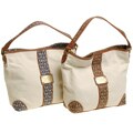 Tommy Hilfiger Beach Sand Canvas Jacquard Hobo Bag