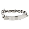 Stainless Steel ID Bracelet with Diamond Cross