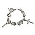 Diesel Sterling Silver Cross Charm Bracelet