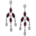 14k Gold Ruby and 1/6ct TDW Diamond Chandelier Earrings