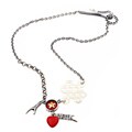 Diesel Sterling Silver Love Charm Necklace