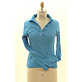 Compact Women's Long-sleeve Ribbed Polo Shirt