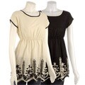 Renee C Women's Top with Border Embroidery