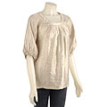 Renee C Women's Short-sleeve Silver Pleated Top