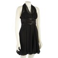 Connected Apparel Women's Black Illusion Halter Dress
