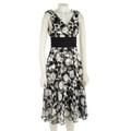 Connected Apparel Tie Shoulder Chiffon Dress