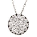 14k White Gold 1/2ct TDW Diamond Cluster Necklace (G-H, I1)