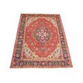 Persian Tabriz Hand-knotted Red/ Navy Rug (6'9 x 9'5)