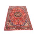 Persian Hand-knotted Mashad Red/ Navy Rug (7'3 x 10'9)