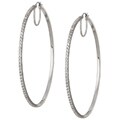 14k White Gold 2ct TDW Diamond Large Hoop Earrings (G-H, I1)
