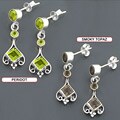 .925 Sterling Silver Multi-gemstone Earrings (India)