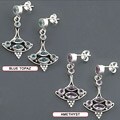 .925 Sterling Silver Multi-gemstone Earrings (India)