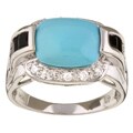 Encore by Le Vian 14k Gold Turquoise Onyx Ring (H-I, SI2-SI3)