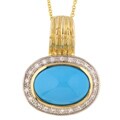 Encore by Le Vian 14k Gold 1/8ct TDW Diamond and Turquoise Pendant (H-I, SI2-SI3)