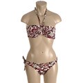 XOXO Women's Shirred Bandeau Top and Hipster Bikini