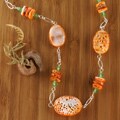 Sterling Silver Spiny Oysters Honey Glow Necklace (USA)
