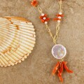 Chili Pepper Coral FW Pearl Drop Necklace (USA)