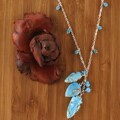 Sterling Silver 'Azure Leaves' Turquoise Necklace (USA)