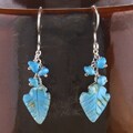 Sterling Silver 'Azure Leaves' Turquoise Earrings (USA)
