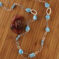 Sterling Silver 'Heavenly Meteors' Turquoise Necklace (USA)