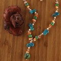 Sterling Silver 'Rainforest' Turquoise Pearl Necklace (USA)